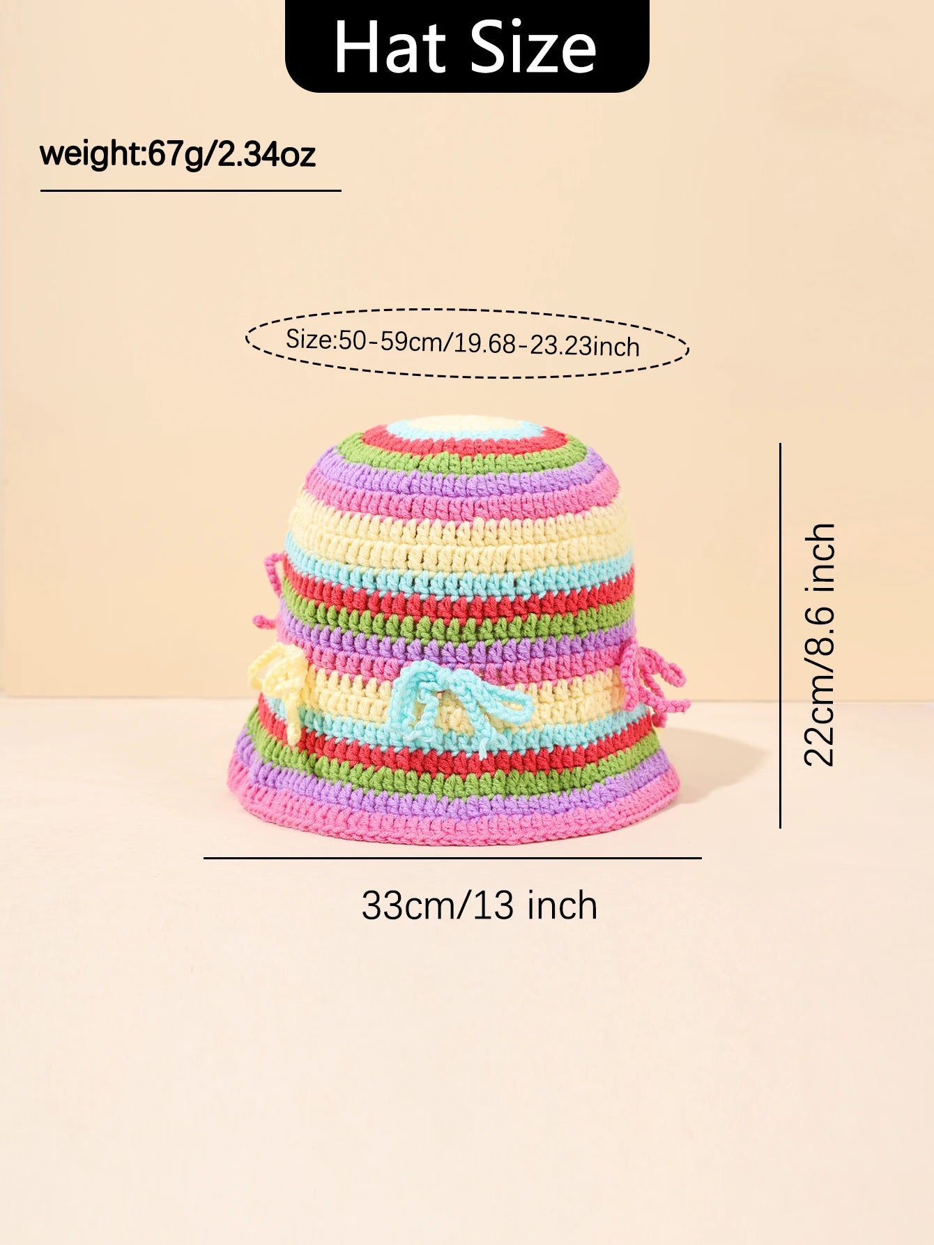 Vintage Striped Hand Woven Bohemian Bucket Hat