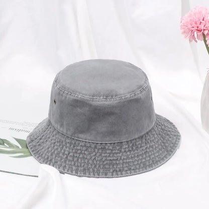 Fashion Summer Bucket Hat Hip Hop Washed Denim