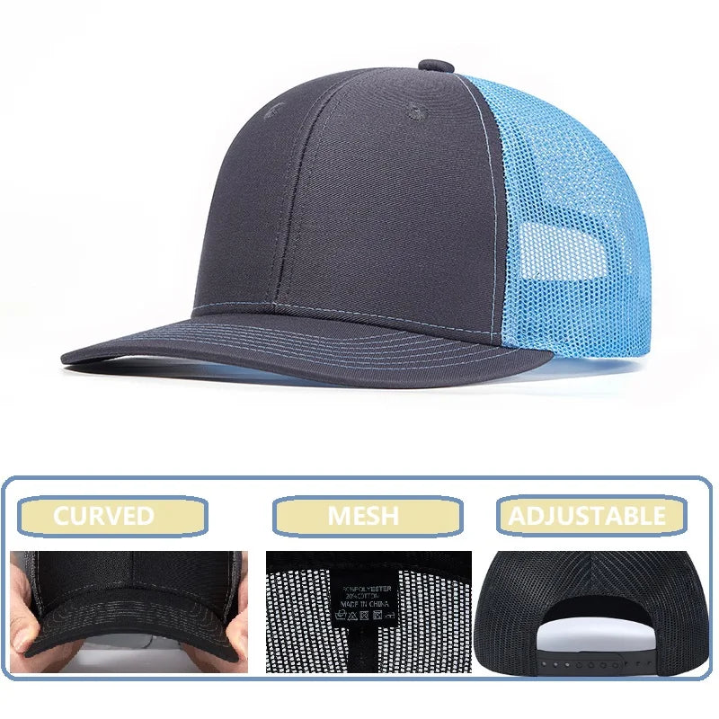Rivet Embellished Hip-Hop Mesh Visor Snapback Cap