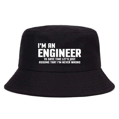 Funny Engineer Cotton Outdoor Bucket Hat Unisex