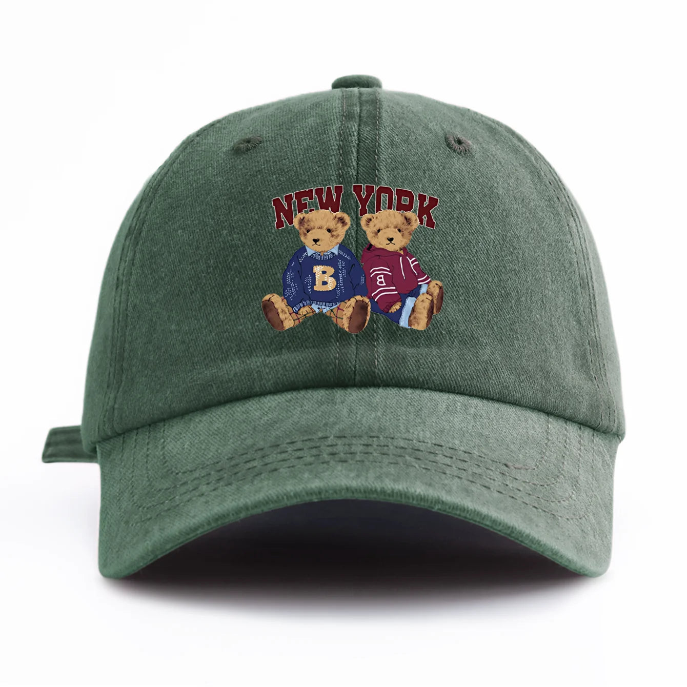Bear Duo Washed Retro Baseball Cap