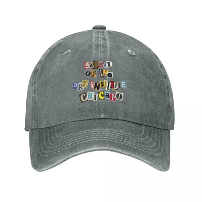 SAIC Chicago Art Institute Funky Collage Baseball Cap