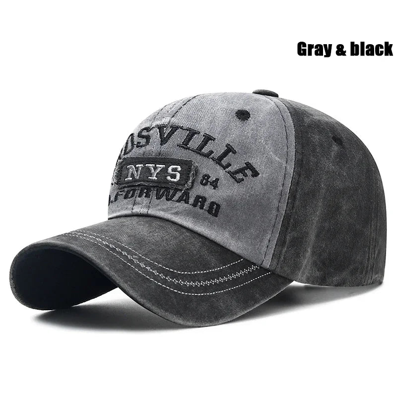 New Style Washed Old Letter Embroidered  Baseball Cap