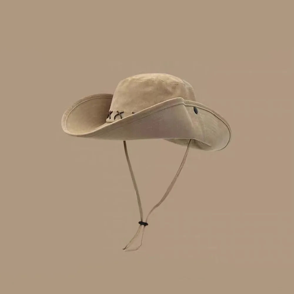 10cm Wide Brim Waterproof UV Protection Bucket Hat