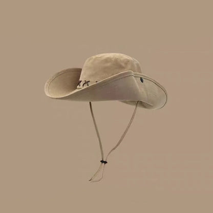 10cm Wide Brim Waterproof UV Protection Bucket Hat