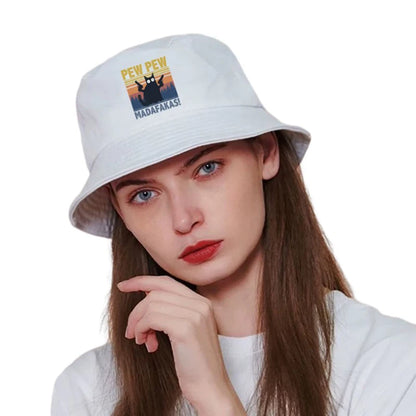 Pew Pew Madafakas Black Cat Bucket Caps Women