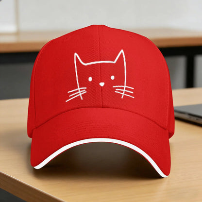 Summer Minimalist Cat Face Snapback Baseball Cap