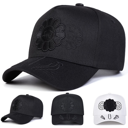 Sunflower Embroidery Adjustable Outdoor Baseball Cap