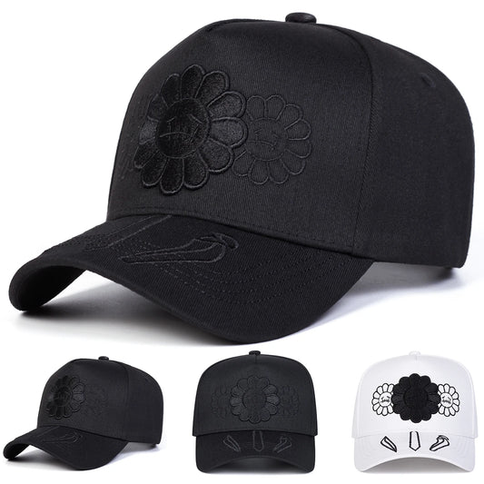 Sunflower Embroidery Adjustable Outdoor Baseball Cap