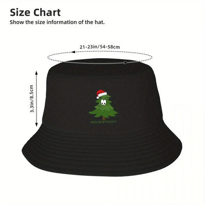 Christmas Tree Looking For Presents Bucket Hat Design