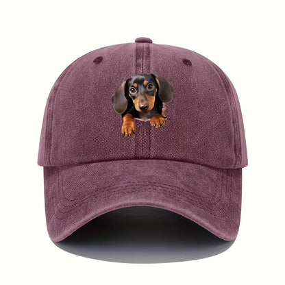 Vintage Dog Print Fashion Baseball Cap