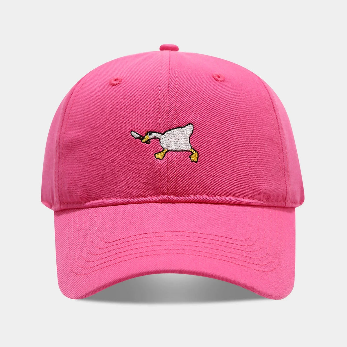 Cute Goose Embroidered Soft Top Baseball Cap