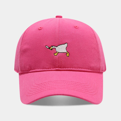 Cute Goose Embroidered Soft Top Baseball Cap