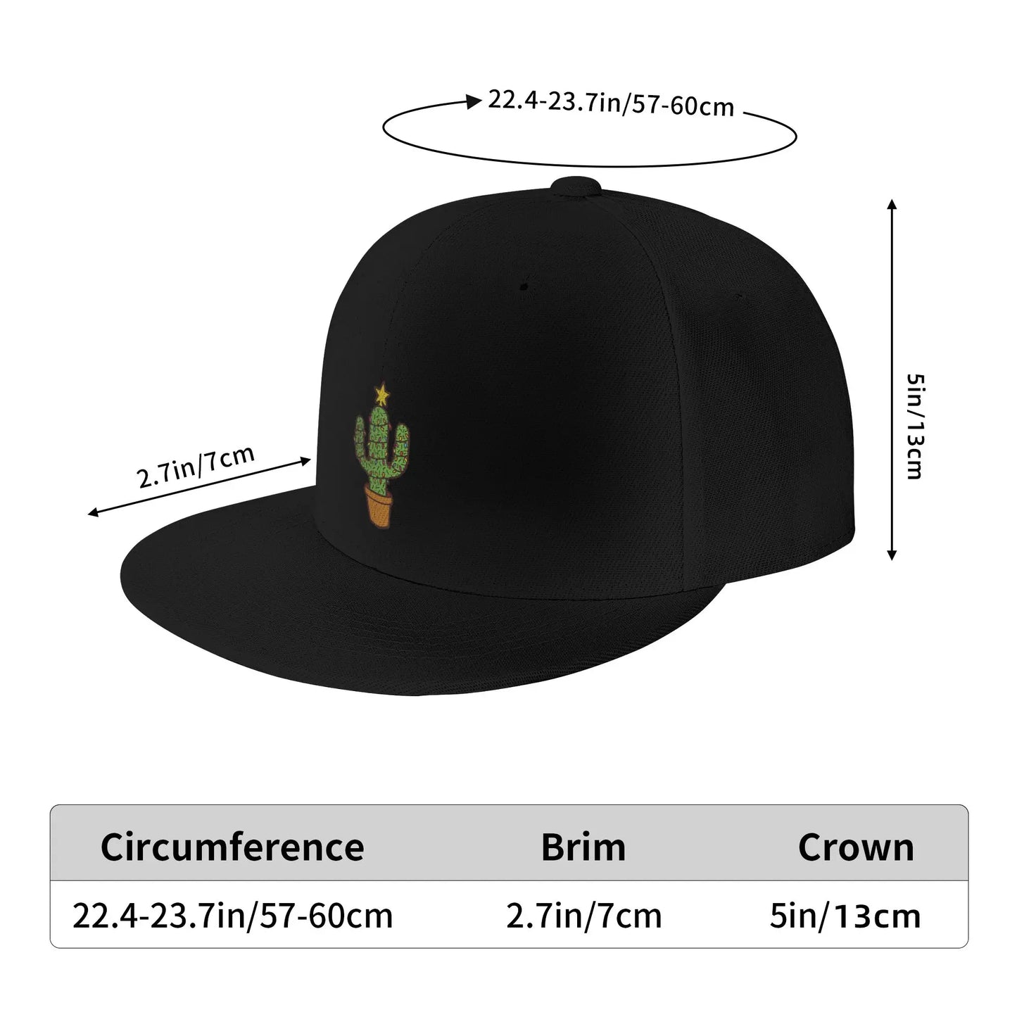 Blue Cactus Christmas Tree Snapback Cap