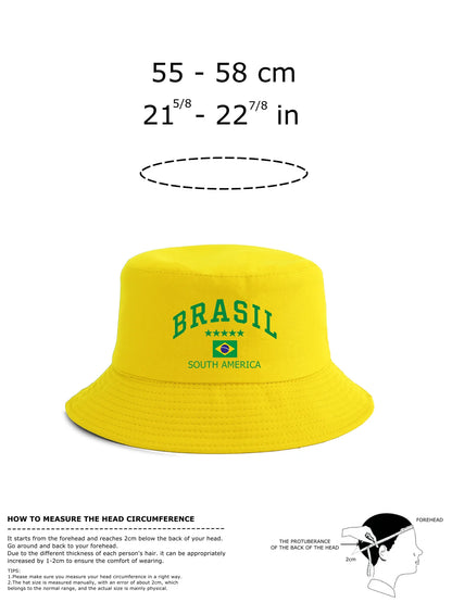 Unisex Brasil South America Flag Print Bucket Hat