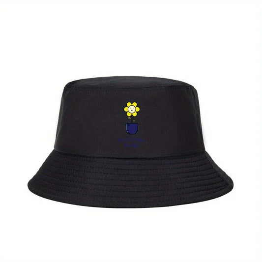Smile Quote Print Foldable Bucket Hat Street Style Cap