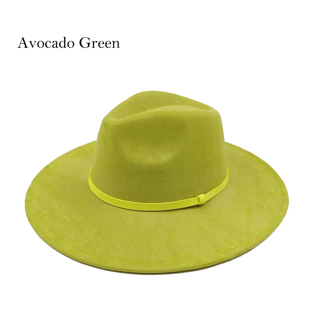 Suede Fedora Painting Felt Hats For Men And Women, Hand Sewn Fedora Adjustable Fall Winter Fashion Party Hats And Gifts Size 56-58CM