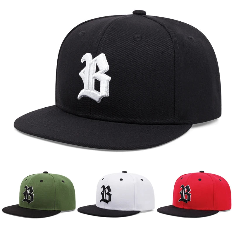 Gothic Letter B Hip Hop Snapback Cap