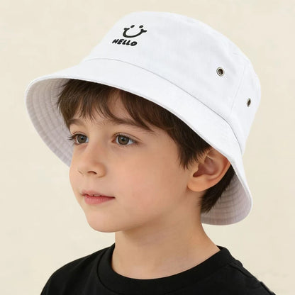 Kids Smile Face Cotton Bucket Hat