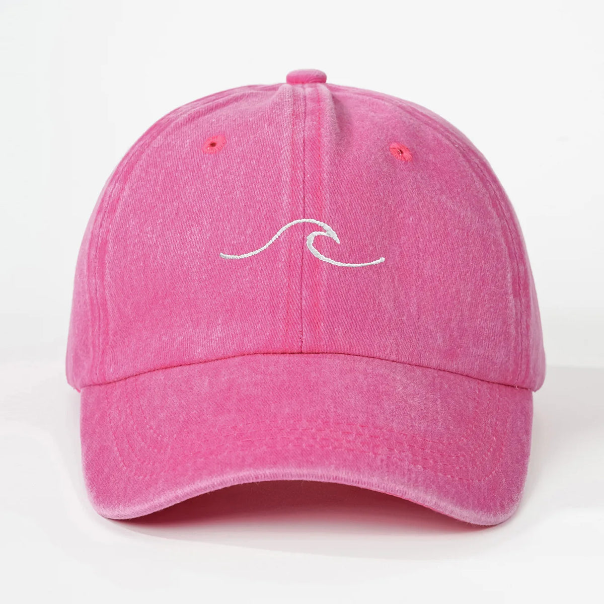 Wave Ripple Embroidered Cotton Baseball Cap