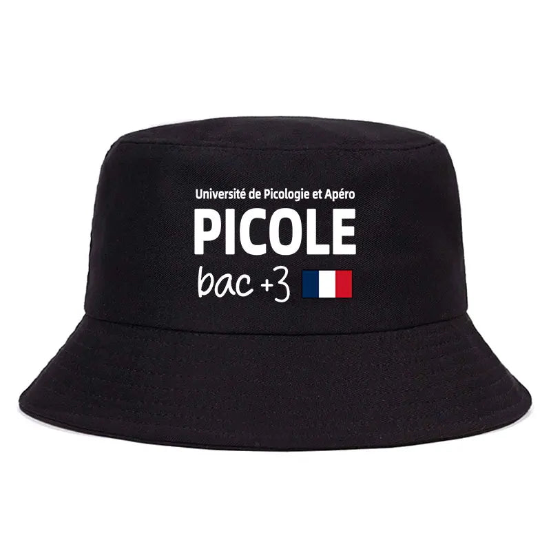 French Picole University Print Bucket Hat Unisex