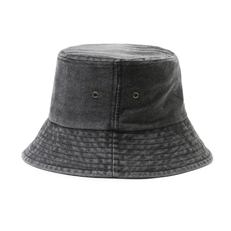 Cotton Washed Bucket Hat Vintage Fishing Hat For Men Women