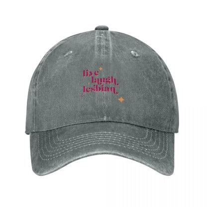 Live Laugh Lesbian Pride Graphic Baseball Cap