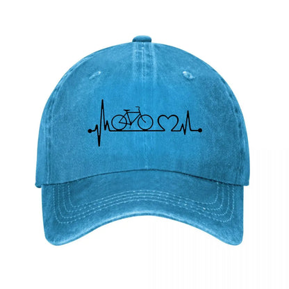 Bicycle Heartbeat Cycling Art Baseball Cap