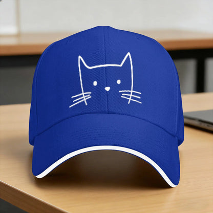 Summer Minimalist Cat Face Snapback Baseball Cap