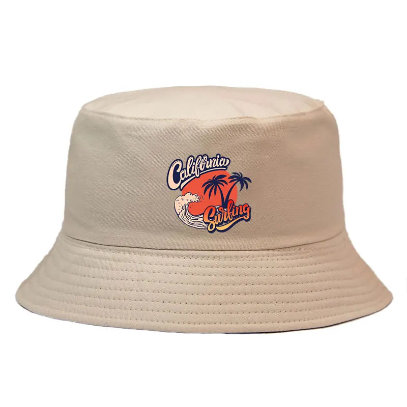 California Surfing Pattern Reversible Sport Bucket Hat