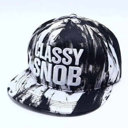Adjustable Letter Embroidered Unisex Hip-Hop Snapback Cap