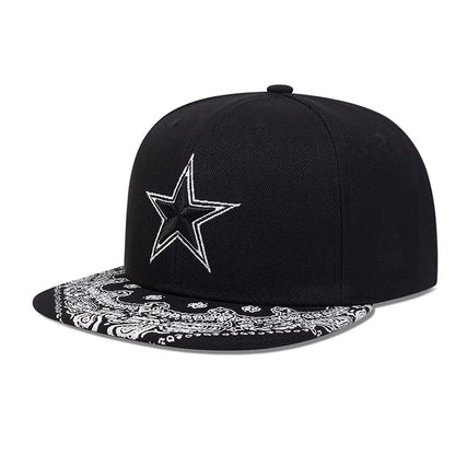 Cotton Embroidered Flat Brim Trucker Snapback Cap
