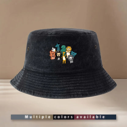 Hand Drawn African Animal Print Bucket Hat