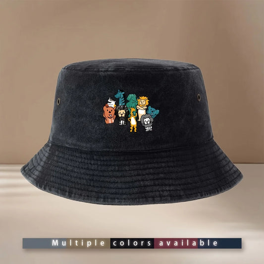 Hand Drawn African Animal Print Bucket Hat
