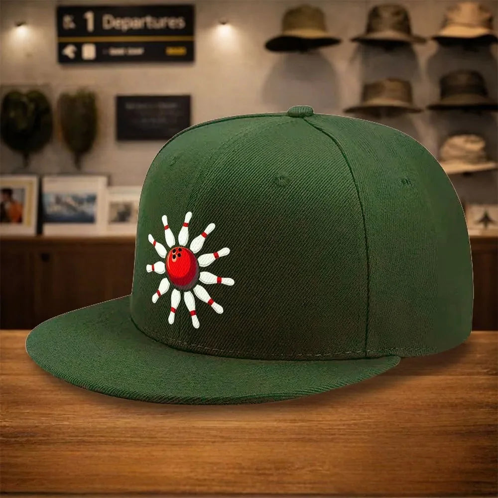 Bowling Pin Sun Graphic Snapback Cap