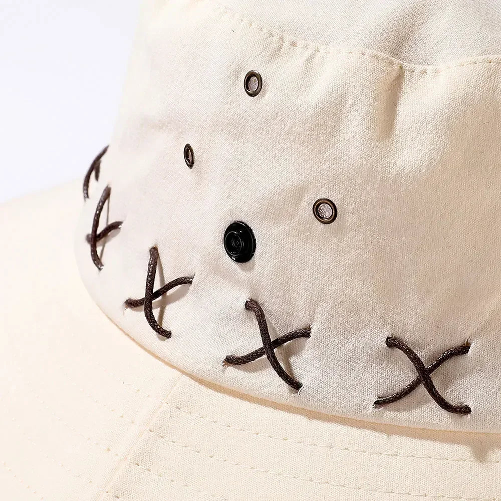 Wide Brim UV Protection Bucket Hat With Windproof Strap