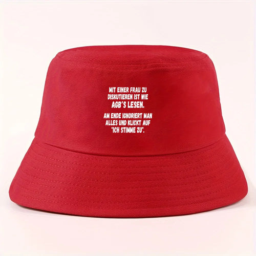 German Quote Print Summer Bucket Hat