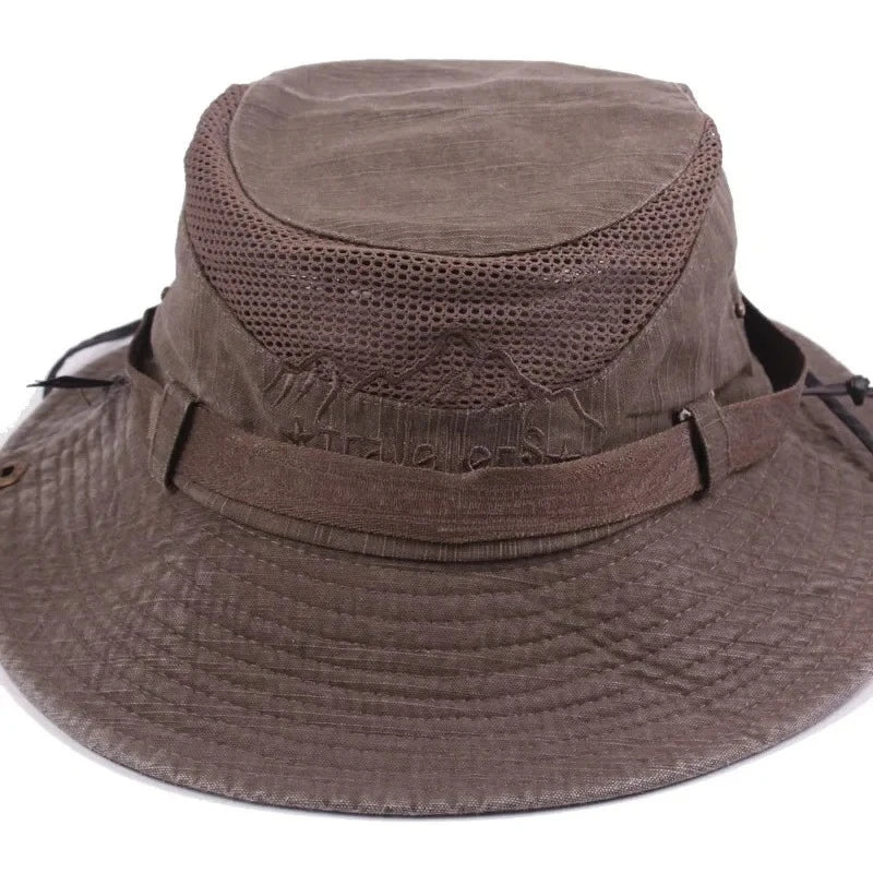 Breathable Mesh Wide Brim UV Protection Bucket Hat