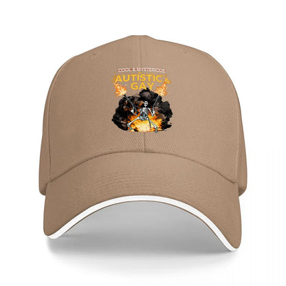 Cool Mysterious Black Flaming Skeleton Baseball Cap