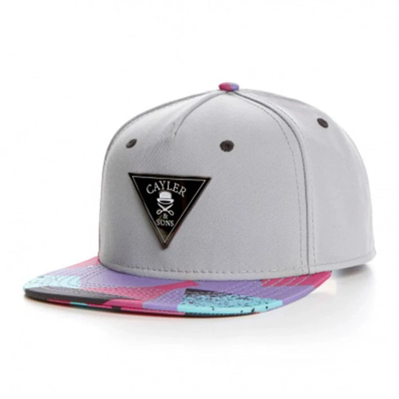 Leather Letter Embroidered Hip-Hop Snapback Cap