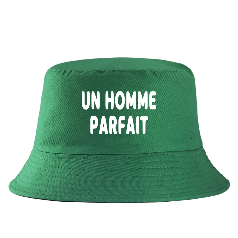 Un Homme Parfait Letter Print Sun Bucket Hat