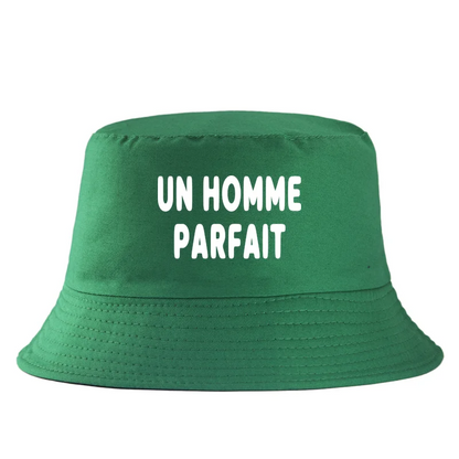 Un Homme Parfait Letter Print Sun Bucket Hat