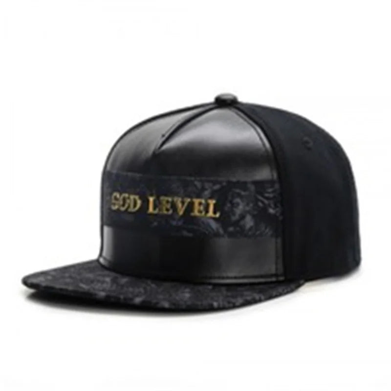 Unisex Embroidered Cotton Flat Brim Hip-Hop Snapback Cap