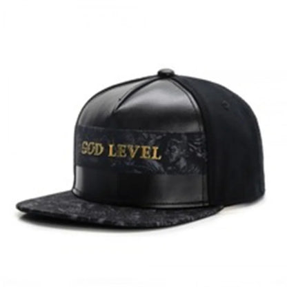 Metal Leather Patch Unisex Casual Snapback Cap