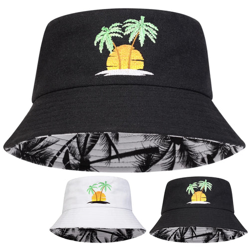 Unisex Sunset Coconut Tree Bucket Hat