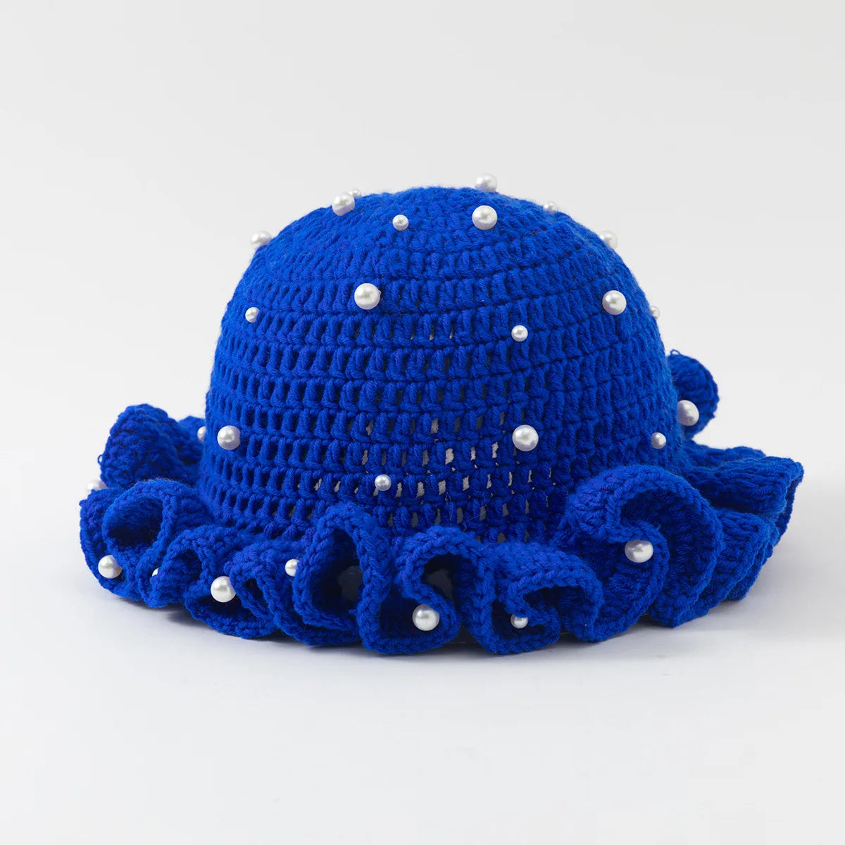 Women Handmade Crochet Ruffled Bucket Hat