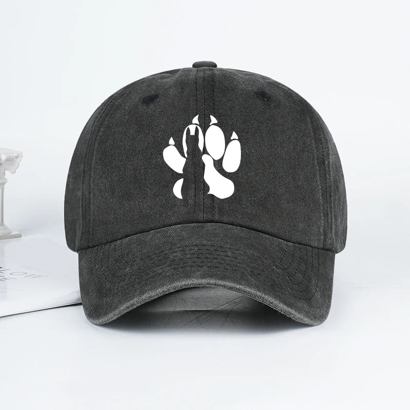 Wolf Paw Washed Vintage Baseball Cap