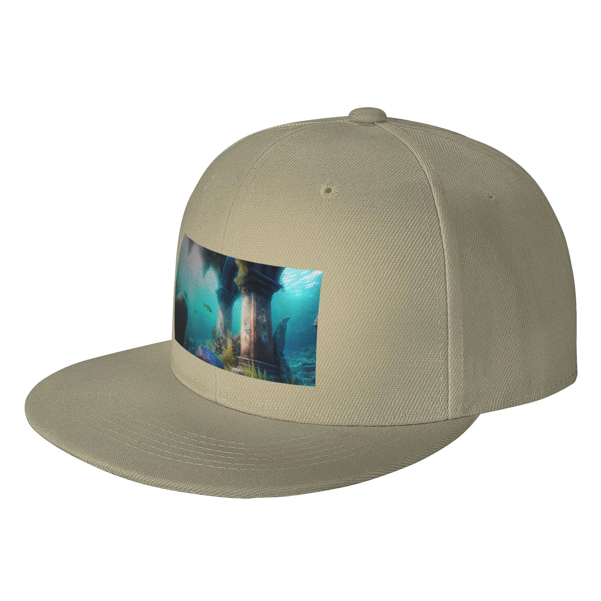 Old City Ruins Vintage Flat Brim Snapback Cap