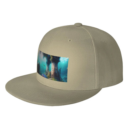 Old City Ruins Vintage Flat Brim Snapback Cap