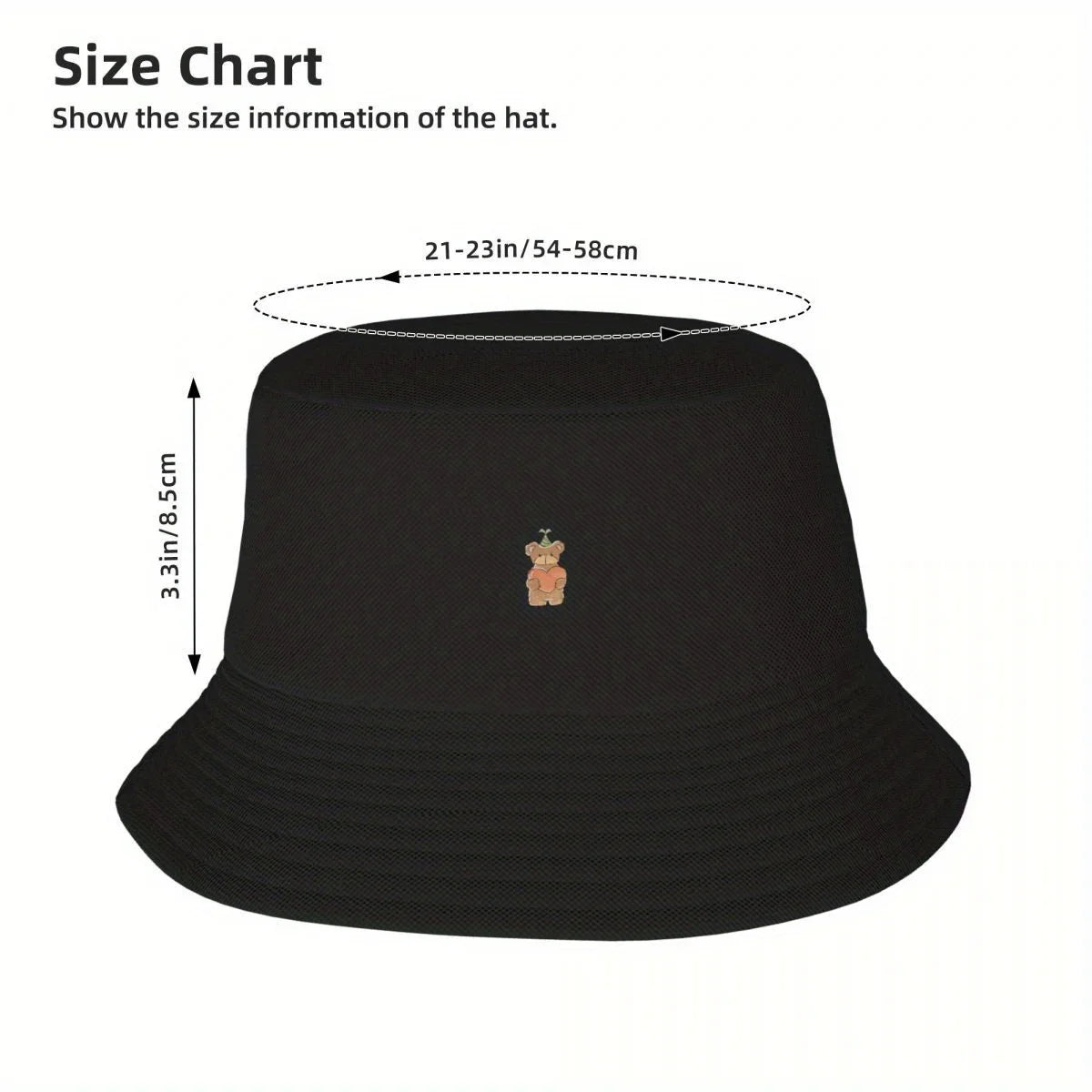 Birthday Bear Bucket Hat Oversized Style